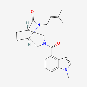 molecular formula C22H27N3O2 B5535276 (1S,5R)-6-(3-methylbut-2-enyl)-3-(1-methylindole-4-carbonyl)-3,6-diazabicyclo[3.2.2]nonan-7-one 