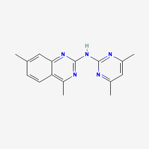 molecular formula C16H17N5 B5535323 N-(4,6-dimethylpyrimidin-2-yl)-4,7-dimethylquinazolin-2-amine 