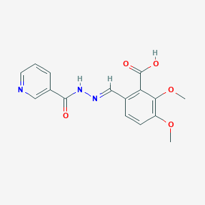 molecular formula C16H15N3O5 B5535349 2,3-DIMETHOXY-6-[(E)-{[(PYRIDIN-3-YL)FORMAMIDO]IMINO}METHYL]BENZOIC ACID 