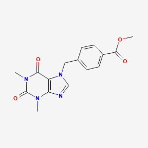 molecular formula C16H16N4O4 B5535393 METHYL 4-[(1,3-DIMETHYL-2,6-DIOXO-2,3,6,7-TETRAHYDRO-1H-PURIN-7-YL)METHYL]BENZOATE 