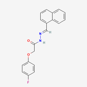 molecular formula C19H15FN2O2 B5535396 2-(4-fluorophenoxy)-N-[(E)-naphthalen-1-ylmethylideneamino]acetamide 