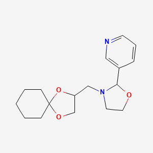 molecular formula C17H24N2O3 B5535584 3-(1,4-Dioxaspiro[4.5]decan-3-ylmethyl)-2-pyridin-3-yl-1,3-oxazolidine 