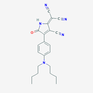 molecular formula C22H23N5O B055356 2-[3-Cyano-4-[4-(dibutylamino)phenyl]-5-oxopyrrol-2-ylidene]propanedinitrile CAS No. 113366-97-5