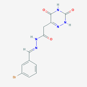molecular formula C12H10BrN5O3 B5535819 N'-[(E)-(3-Bromophenyl)methylidene]-2-(3,5-dioxo-2,3,4,5-tetrahydro-1,2,4-triazin-6-YL)acetohydrazide 