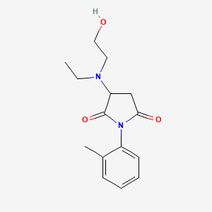 molecular formula C15H20N2O3 B5535832 3-[Ethyl(2-hydroxyethyl)amino]-1-(2-methylphenyl)pyrrolidine-2,5-dione 