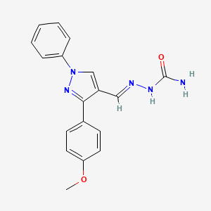 molecular formula C18H17N5O2 B5535844 [(E)-[3-(4-methoxyphenyl)-1-phenylpyrazol-4-yl]methylideneamino]urea 