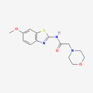 molecular formula C14H17N3O3S B5535887 N-(6-METHOXY-13-BENZOTHIAZOL-2-YL)-2-(MORPHOLIN-4-YL)ACETAMIDE 