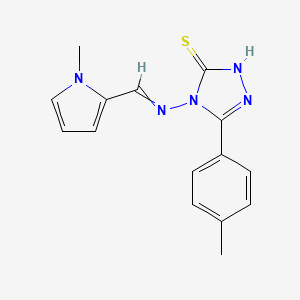 molecular formula C15H15N5S B5535905 3-(4-methylphenyl)-4-[(1-methylpyrrol-2-yl)methylideneamino]-1H-1,2,4-triazole-5-thione 