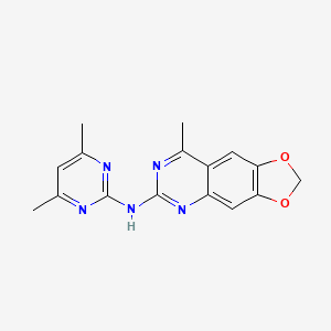 molecular formula C16H15N5O2 B5536031 N-(4,6-dimethylpyrimidin-2-yl)-8-methyl[1,3]dioxolo[4,5-g]quinazolin-6-amine 