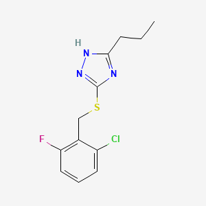 molecular formula C12H13ClFN3S B5536041 5-((2-chloro-6-fluorobenzyl)thio)-3-propyl-1H-1,2,4-triazole 