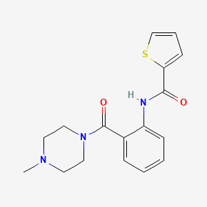 molecular formula C17H19N3O2S B5536055 N-[2-(4-methylpiperazine-1-carbonyl)phenyl]thiophene-2-carboxamide 