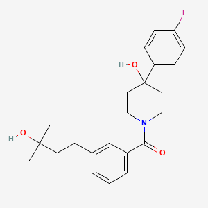 molecular formula C23H28FNO3 B5536155 4-(4-fluorophenyl)-1-[3-(3-hydroxy-3-methylbutyl)benzoyl]-4-piperidinol 