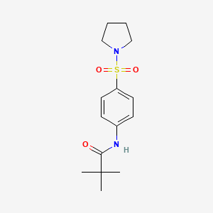 molecular formula C15H22N2O3S B5536280 2,2-dimethyl-N~1~-[4-(1-pyrrolidinylsulfonyl)phenyl]propanamide 