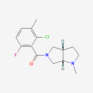 molecular formula C15H18ClFN2O B5536309 [(3aS,6aS)-1-methyl-2,3,3a,4,6,6a-hexahydropyrrolo[2,3-c]pyrrol-5-yl]-(2-chloro-6-fluoro-3-methylphenyl)methanone 