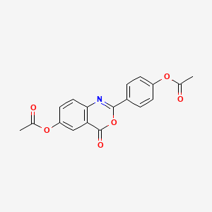 molecular formula C18H13NO6 B5536395 2-[4-(ACETYLOXY)PHENYL]-4-OXO-4H-3,1-BENZOXAZIN-6-YL ACETATE 