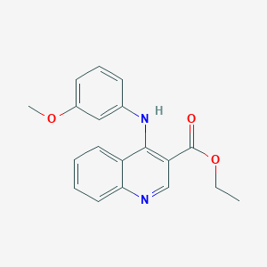 molecular formula C19H18N2O3 B5536430 Ethyl 4-[(3-methoxyphenyl)amino]quinoline-3-carboxylate 