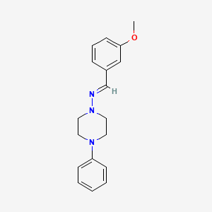 molecular formula C18H21N3O B5536437 N-(3-methoxybenzylidene)-4-phenyl-1-piperazinamine 