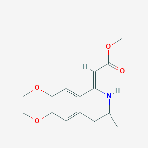 molecular formula C17H21NO4 B5536478 ETHYL 2-[(6Z)-8,8-DIMETHYL-2H,3H,6H,7H,8H,9H-[1,4]DIOXINO[2,3-G]ISOQUINOLIN-6-YLIDENE]ACETATE 