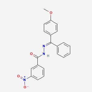 molecular formula C21H17N3O4 B5536493 N-[(E)-[(4-methoxyphenyl)-phenylmethylidene]amino]-3-nitrobenzamide 