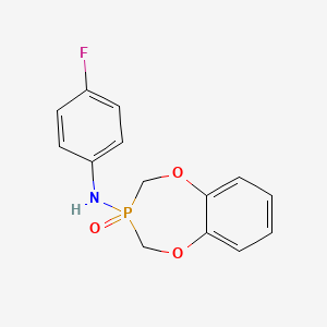molecular formula C14H13FNO3P B5536624 N-(4-fluorophenyl)-3,4-dihydro-2H-1,5,3-benzodioxaphosphepin-3-amine 3-oxide 
