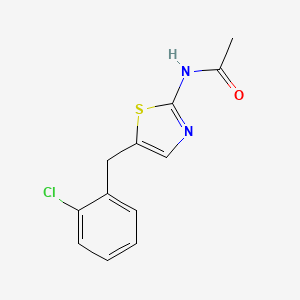 molecular formula C12H11ClN2OS B5536638 N-[5-[(2-chlorophenyl)methyl]-1,3-thiazol-2-yl]acetamide 