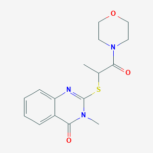 molecular formula C16H19N3O3S B5536690 3-Methyl-2-(1-morpholin-4-yl-1-oxopropan-2-yl)sulfanylquinazolin-4-one 