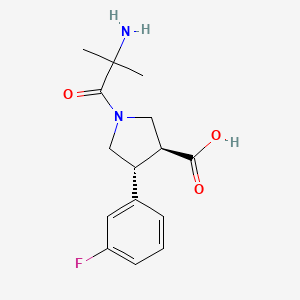 molecular formula C15H19FN2O3 B5536724 (3S,4R)-1-(2-amino-2-methylpropanoyl)-4-(3-fluorophenyl)pyrrolidine-3-carboxylic acid 