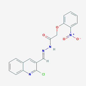 molecular formula C18H13ClN4O4 B5536797 N'-((2-CHLORO-3-QUINOLINYL)METHYLENE)-2-(2-NITROPHENOXY)ACETOHYDRAZIDE 