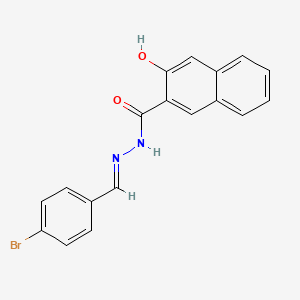 molecular formula C18H13BrN2O2 B5536881 N'-[(E)-(4-bromophenyl)methylidene]-3-hydroxynaphthalene-2-carbohydrazide 