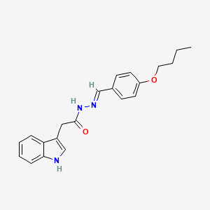 molecular formula C21H23N3O2 B5536928 N-[(E)-(4-butoxyphenyl)methylideneamino]-2-(1H-indol-3-yl)acetamide 