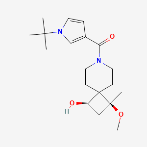 molecular formula C19H30N2O3 B5536990 (1-tert-butylpyrrol-3-yl)-[(1R,3S)-1-hydroxy-3-methoxy-3-methyl-7-azaspiro[3.5]nonan-7-yl]methanone 