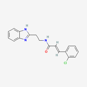 molecular formula C18H16ClN3O B5537038 (E)-N-[2-(1H-benzimidazol-2-yl)ethyl]-3-(2-chlorophenyl)prop-2-enamide 