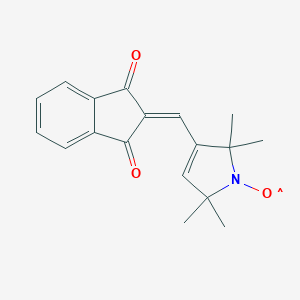 molecular formula C18H18NO3 B055371 2-((1-Oxyl-2,2,5,5-tetramethyl-3-pyrrolin-3-yl)methenyl)indane-1,3-dione CAS No. 124558-37-8
