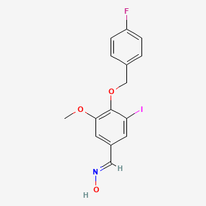 molecular formula C15H13FINO3 B5537105 (NE)-N-[[4-[(4-fluorophenyl)methoxy]-3-iodo-5-methoxyphenyl]methylidene]hydroxylamine 