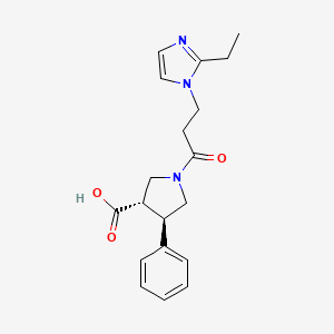 molecular formula C19H23N3O3 B5537234 (3S,4R)-1-[3-(2-ethylimidazol-1-yl)propanoyl]-4-phenylpyrrolidine-3-carboxylic acid 