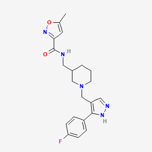 molecular formula C21H24FN5O2 B5537241 N-[[1-[[5-(4-fluorophenyl)-1H-pyrazol-4-yl]methyl]piperidin-3-yl]methyl]-5-methyl-1,2-oxazole-3-carboxamide 