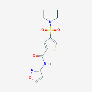 molecular formula C12H15N3O4S2 B5537283 4-(diethylsulfamoyl)-N-(1,2-oxazol-3-yl)thiophene-2-carboxamide 