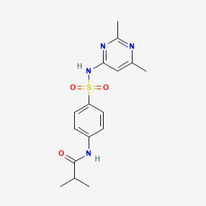 molecular formula C16H20N4O3S B5537305 N-{4-[(2,6-DIMETHYL-4-PYRIMIDINYL)SULFAMOYL]PHENYL}-2-METHYLPROPANAMIDE 