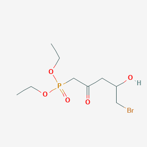 molecular formula C9H18BrO5P B055375 5-Bromo-1-diethoxyphosphinyl-4-hydroxypentan-2-one CAS No. 113848-03-6
