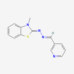 molecular formula C14H12N4S B5537517 (E)-3-methyl-N-[(E)-pyridin-3-ylmethylideneamino]-1,3-benzothiazol-2-imine 