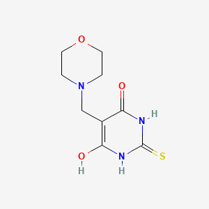 molecular formula C9H13N3O3S B5537521 6-hydroxy-5-(morpholin-4-ylmethyl)-2-sulfanylidene-1H-pyrimidin-4-one 