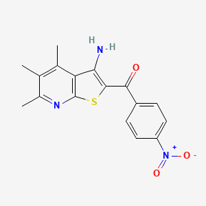 molecular formula C17H15N3O3S B5537658 4,5,6-TRIMETHYL-2-(4-NITROBENZOYL)THIENO[2,3-B]PYRIDIN-3-AMINE 