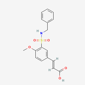 molecular formula C17H17NO5S B5537675 (2E)-3-[3-(benzylsulfamoyl)-4-methoxyphenyl]prop-2-enoic acid 