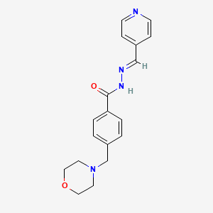 molecular formula C18H20N4O2 B5537700 4-[(MORPHOLIN-4-YL)METHYL]-N'-[(E)-(PYRIDIN-4-YL)METHYLIDENE]BENZOHYDRAZIDE 