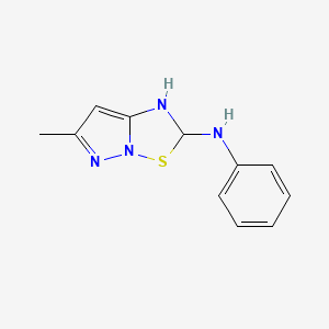 molecular formula C11H12N4S B5537784 N-(6-methyl-1,2-dihydropyrazolo[1,5-b][1,2,4]thiadiazol-2-yl)-N-phenylamine 