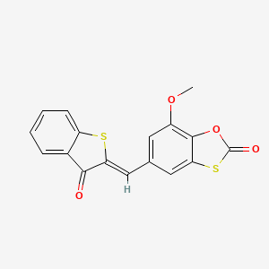 molecular formula C17H10O4S2 B5537870 7-METHOXY-5-{[(2Z)-3-OXO-2,3-DIHYDRO-1-BENZOTHIOPHEN-2-YLIDENE]METHYL}-2H-1,3-BENZOXATHIOL-2-ONE 