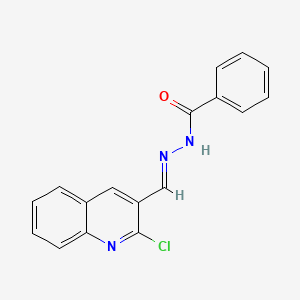 molecular formula C17H12ClN3O B5537948 N'-[(E)-(2-chloro-3-quinolinyl)methylidene]benzohydrazide 