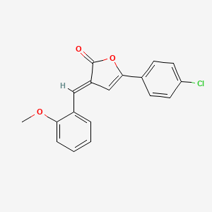 molecular formula C18H13ClO3 B5538016 (3E)-5-(4-chlorophenyl)-3-(2-methoxybenzylidene)furan-2(3H)-one 