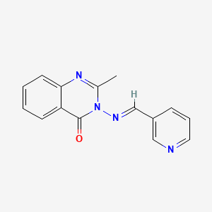 molecular formula C15H12N4O B5538055 2-methyl-3-[(E)-pyridin-3-ylmethylideneamino]quinazolin-4-one 