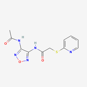molecular formula C11H11N5O3S B5538126 N-(4-ACETAMIDO-1,2,5-OXADIAZOL-3-YL)-2-(PYRIDIN-2-YLSULFANYL)ACETAMIDE 